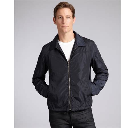 prada blue jacket|prada nylon full zip jacket.